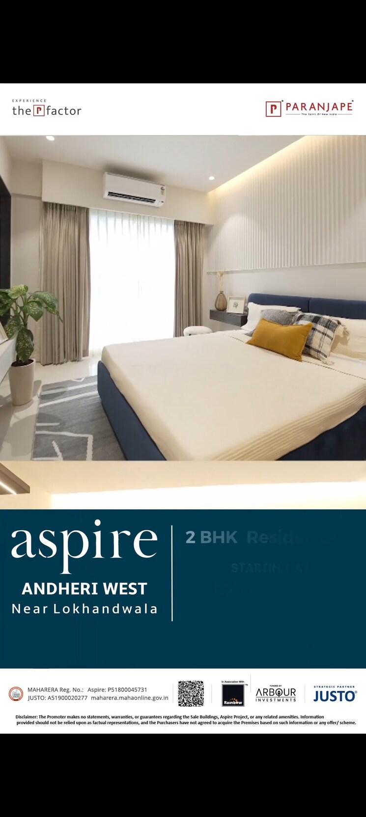 Bedroom, paranjape-aspire 2 Bedroom 727 Sq.Ft. Apartment In Andheri West Mumbai 8054832