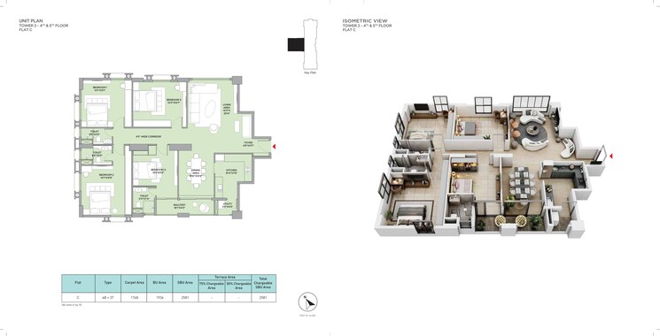 Floor Plan, new town action area 1 3.5 Bedroom 1815 Sq.Ft. Apartment In New Town Action Area 1 Kolkata 8054864