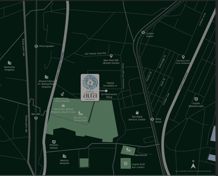 Map Location, darshan-aura 1 Bedroom 425 Sq.Ft. Apartment In Byculla Mumbai 8055458