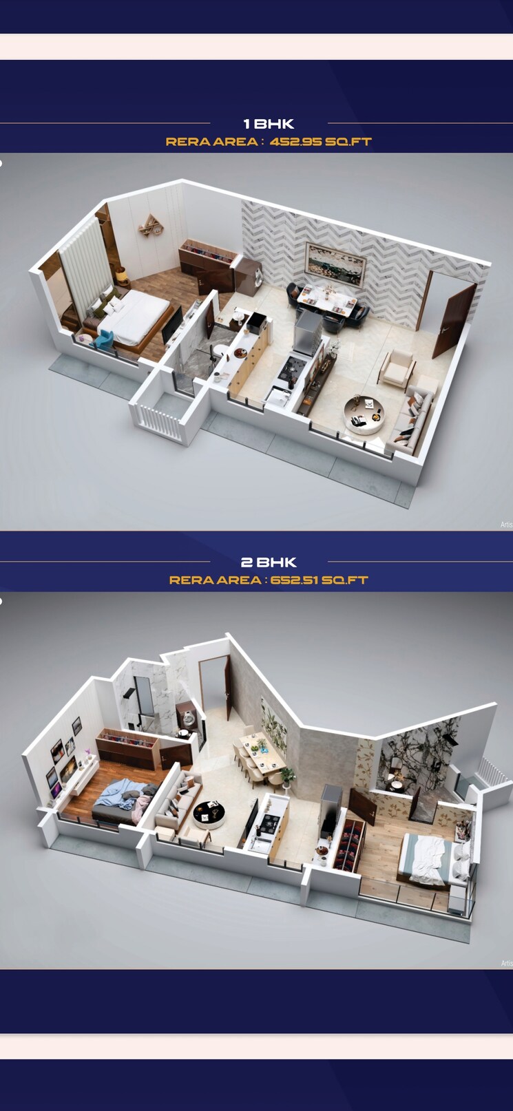 Floor Plan, orient-regency 3 Bedroom 833 Sq.Ft. Apartment In Chembur Mumbai 8055864