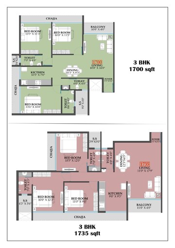 Floor Plan in 3 BHK Apartment at Khanda Colony – for Sale