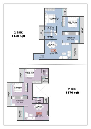 Floor Plan in 3 BHK Apartment at Khanda Colony – for Sale