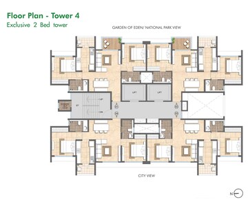 Floor Plan in 4 BHK Apartment at Lodha Woods, Kandivali East – for Sale