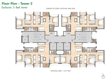 Floor Plan in 2 BHK Apartment at Rajesh Raj Infinia, Malad West – for Sale