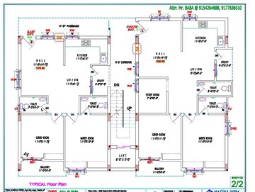 Floor Plan in 2 BHK Apartment at Neknampur – for Sale