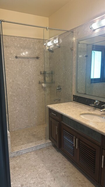 Attached Bathroom in 4 BHK Apartment at Anand Lok – for Rent