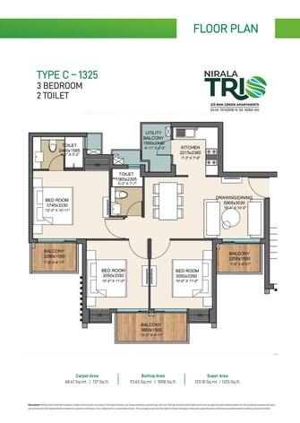 3 BHK Apartment For Resale in Nirala Trio Noida Ext Tech Zone 4 Greater Noida  8058904