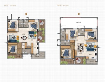 Floor Plan in 3 BHK Apartment at Aura Vidha, Kondapur – for Sale
