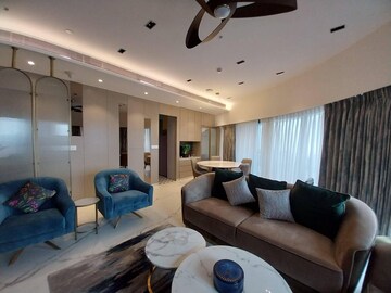 Living Room in 3 BHK Apartment at Lodha The World Towers World One Tier 2, Worli – for Rent