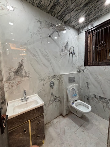 Bathroom in 3 BHK Builder Floor at Pratap Vihar – for Rent