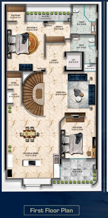 Floor Plan in 5 BHK Independent House at Mansarovar Extension – for Sale