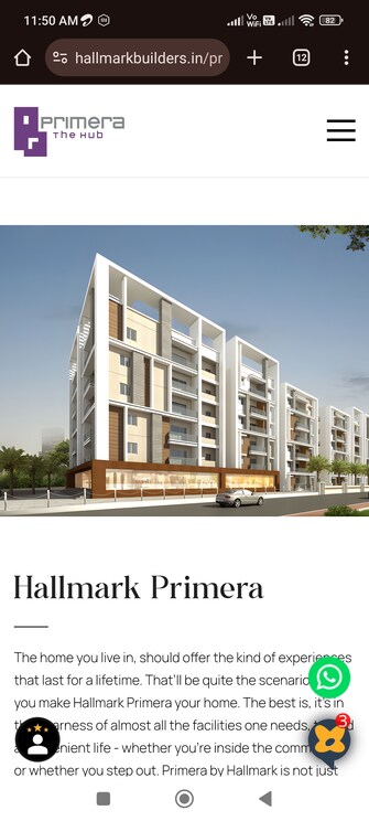 2 BHK Builder Floor For Resale in Hallmark Primera Narsingi Hyderabad  8064322