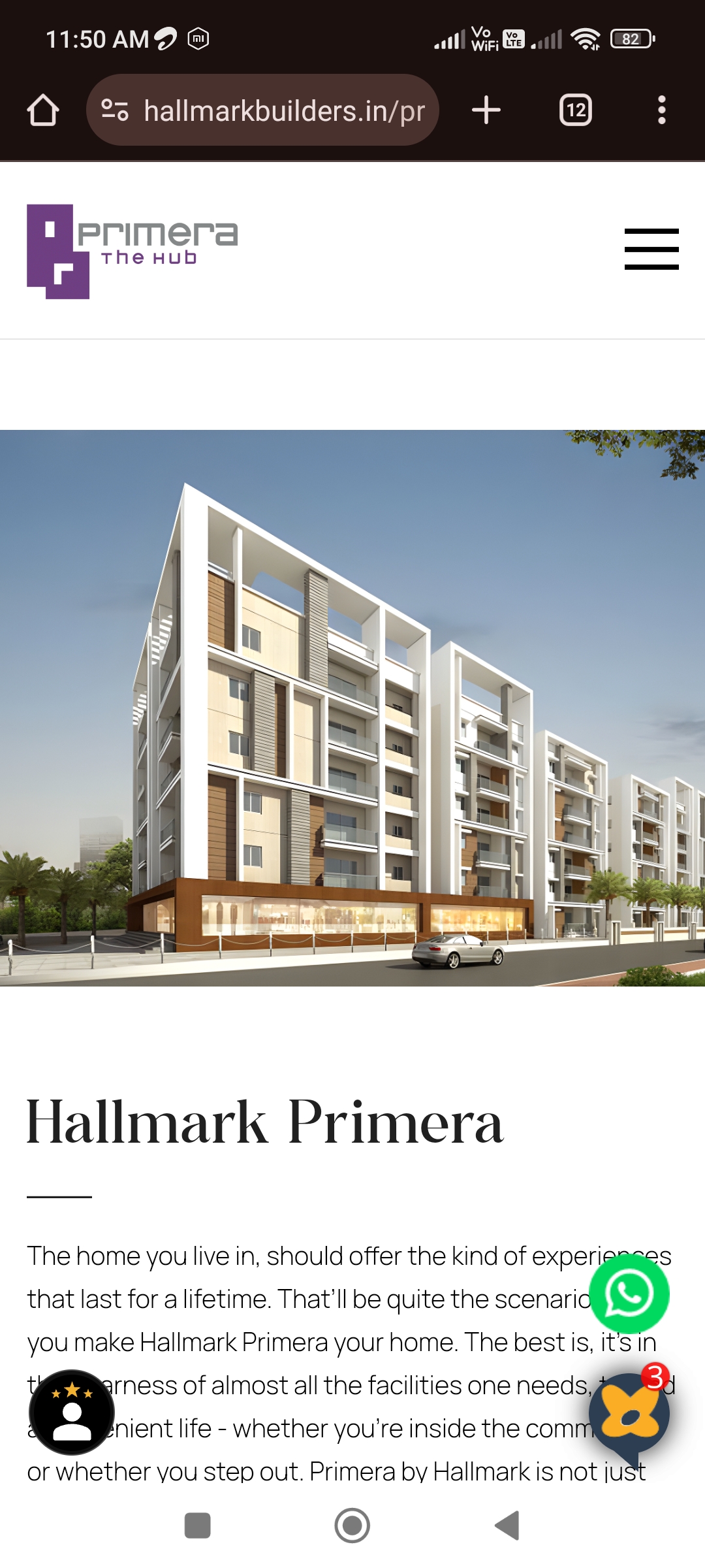 2 BHK + Pooja Room Builder Floor For Sale in Hallmark Primera