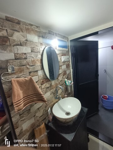 Bathroom in 1 BHK Apartment at Happy Valley, Manpada – for Rent