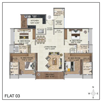 Floor Plan in 3 BHK Apartment at Kharghar Sector 37 – for Sale