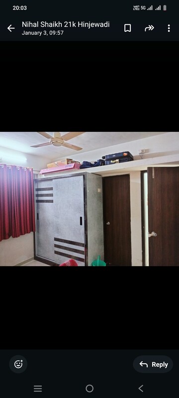 Bedroom in 1 BHK Apartment at RR Akshay Residency, Wakad – for Rent