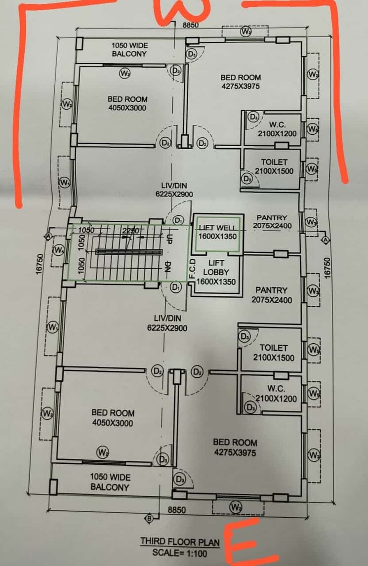Floor Plan, new town action area 1 2 Bedroom 990 Sq.Ft. Apartment In New Town Action Area 1 Kolkata 8065787