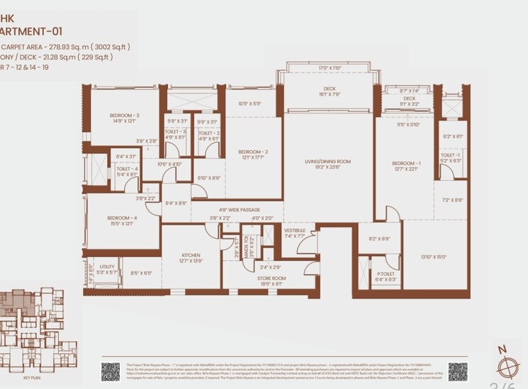 Floor Plan, birla-niyaara 4 Bedroom 3034 Sq.Ft. Apartment In Worli Mumbai 8065847