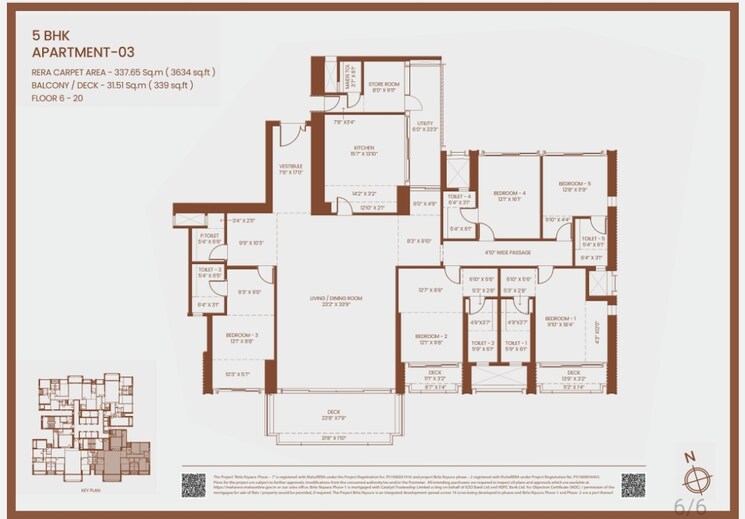 Floor Plan, birla-niyaara 5 Bedroom 4284 Sq.Ft. Apartment In Worli Mumbai 8065915