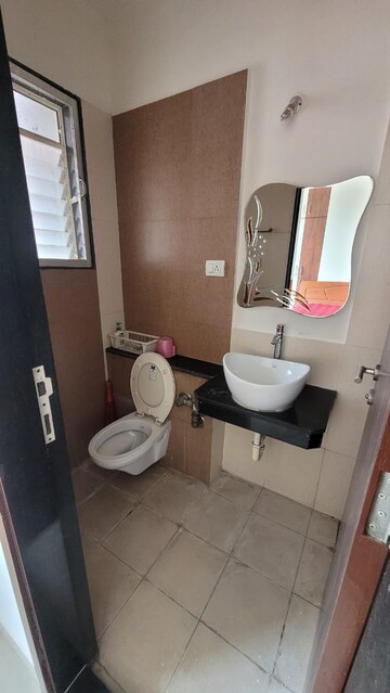 Bathroom in 3 BHK Apartment at Rustomjee Athena, Majiwada – for Rent