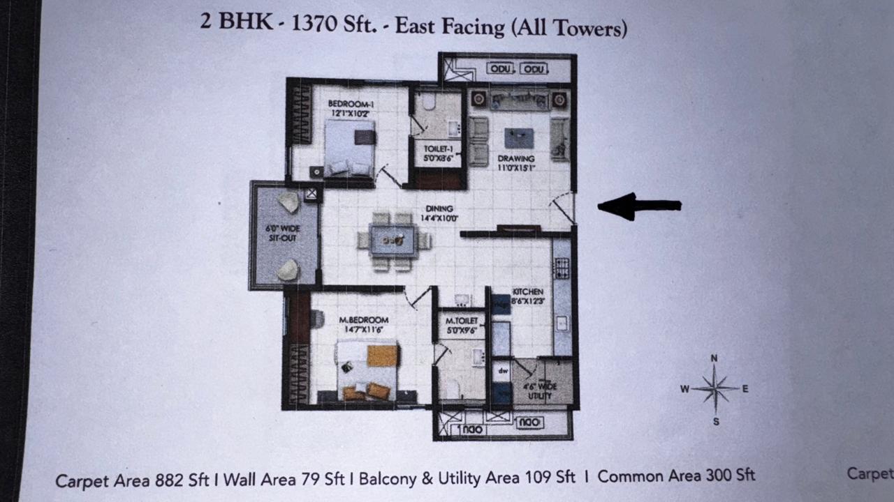 2 BHK + Pooja Room Apartment For Sale in Rajapushpa Provincia
