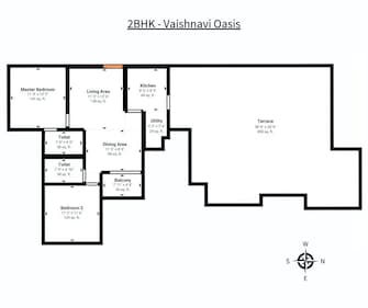 2 BHK Apartment For Resale in Vaishnavi Oasis Jp Nagar Bangalore  8067194