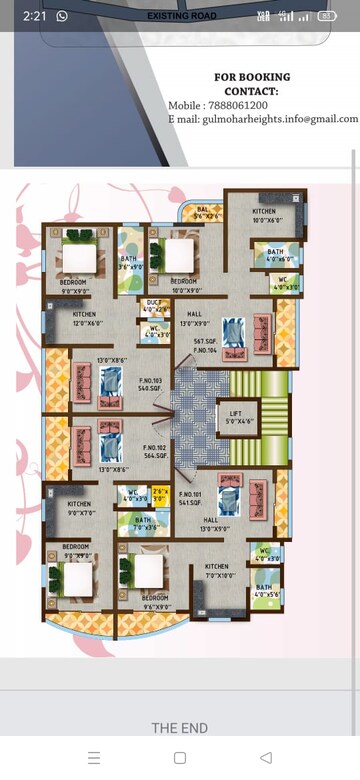 Floor Plan in 1 BHK Builder Floor at Gulmohar, Hadapsar – for Sale