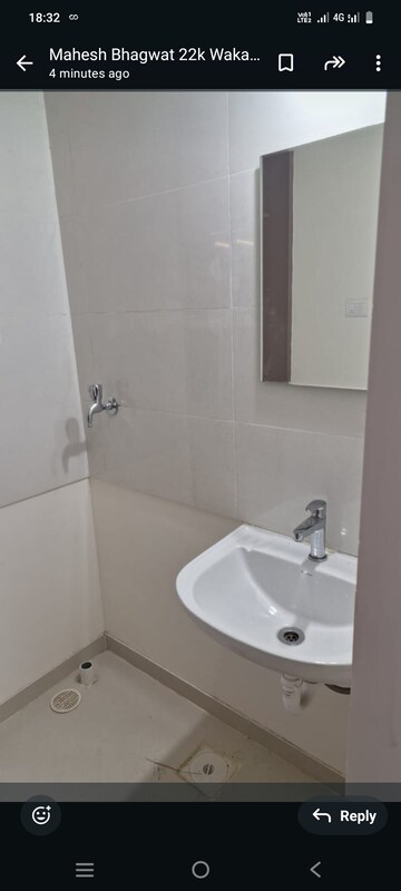 Bathroom in 1 BHK Apartment at Paranjape Trident Towers, Wakad – for Rent