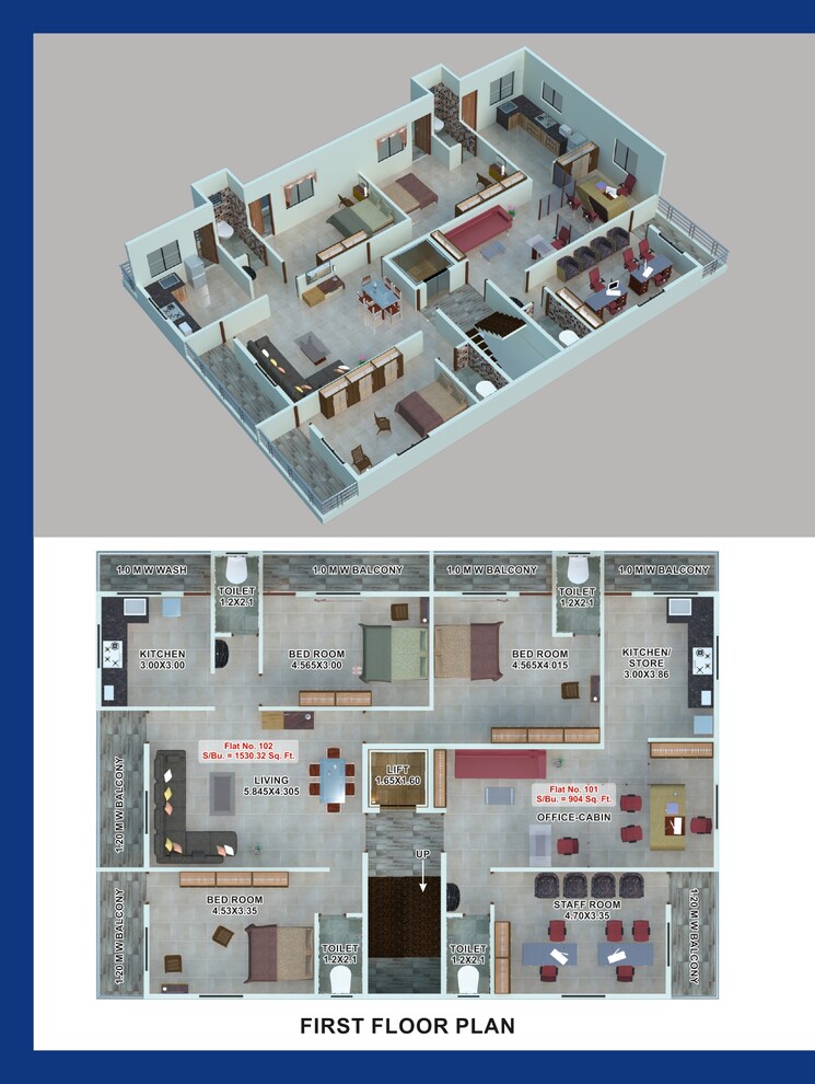 Floor Plan, gopal nagar 2 Bedroom 1215 Sq.Ft. Apartment In Gopal Nagar Nagpur 8069060