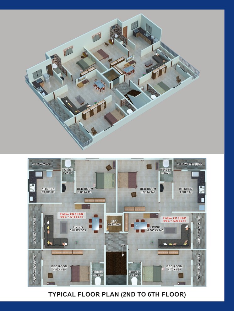 Floor Plan, gopal nagar 2 Bedroom 1215 Sq.Ft. Apartment In Gopal Nagar Nagpur 8069060