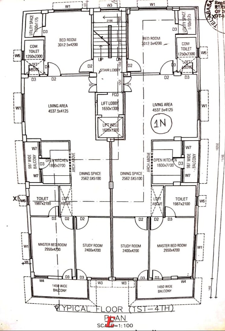Floor Plan, new town action area ii 3 Bedroom 1485 Sq.Ft. Apartment In New Town Action Area ii Kolkata 8069151