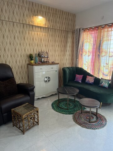 Living Room in 1 BHK Apartment at Majestique Towers, Kharadi – for Rent