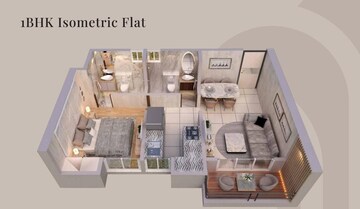 Floor Plan in 1 BHK Apartment at Yes Palm Riveria, Mumbra – for Sale