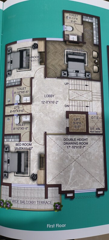 Floor Plan in 4 BHK Villa at Chinmay Urbanac Garden, Gomti Nagar – for Sale