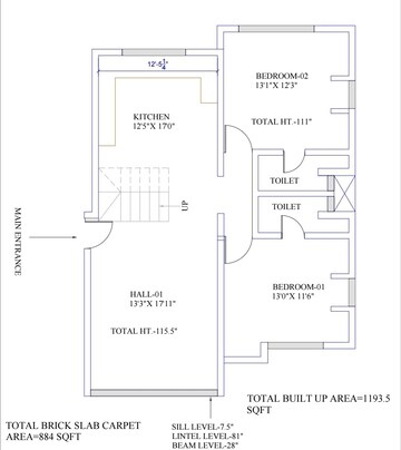 Floor Plan in 3.5 BHK Apartment at Abhimanshree Society, Pashan – for Sale
