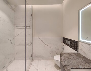 Bathroom in 1 BHK Apartment at Bhartiya Leela Residences, Thanisandra Main Road – for Rent