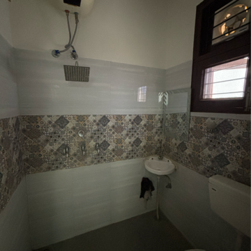 Attached Bathroom in 2 BHK Builder Floor at Dhakoli Village – for Rent