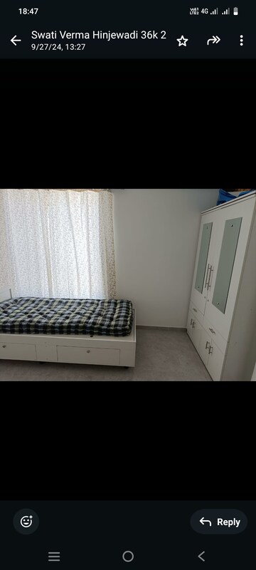 Bedroom in 2 BHK Apartment at Shree Sankalp The Legend B Wing, Hinjewadi – for Rent