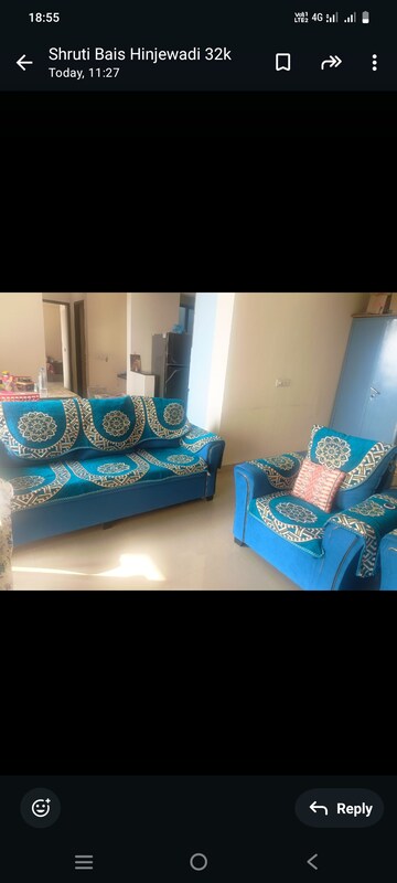 Bedroom in 2 BHK Apartment at Global E Homes, Hinjewadi – for Rent