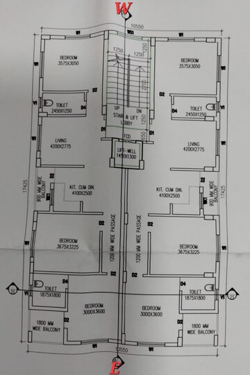 Floor Plan in 3 BHK Apartment at New Town – for Sale