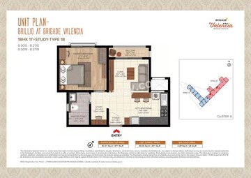 Floor Plan in 4 BHK Apartment at Brigade Valencia, Hosur Road – for Sale