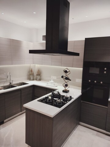 Kitchen in 4 BHK Builder Floor at Sushant Lok I – for Sale