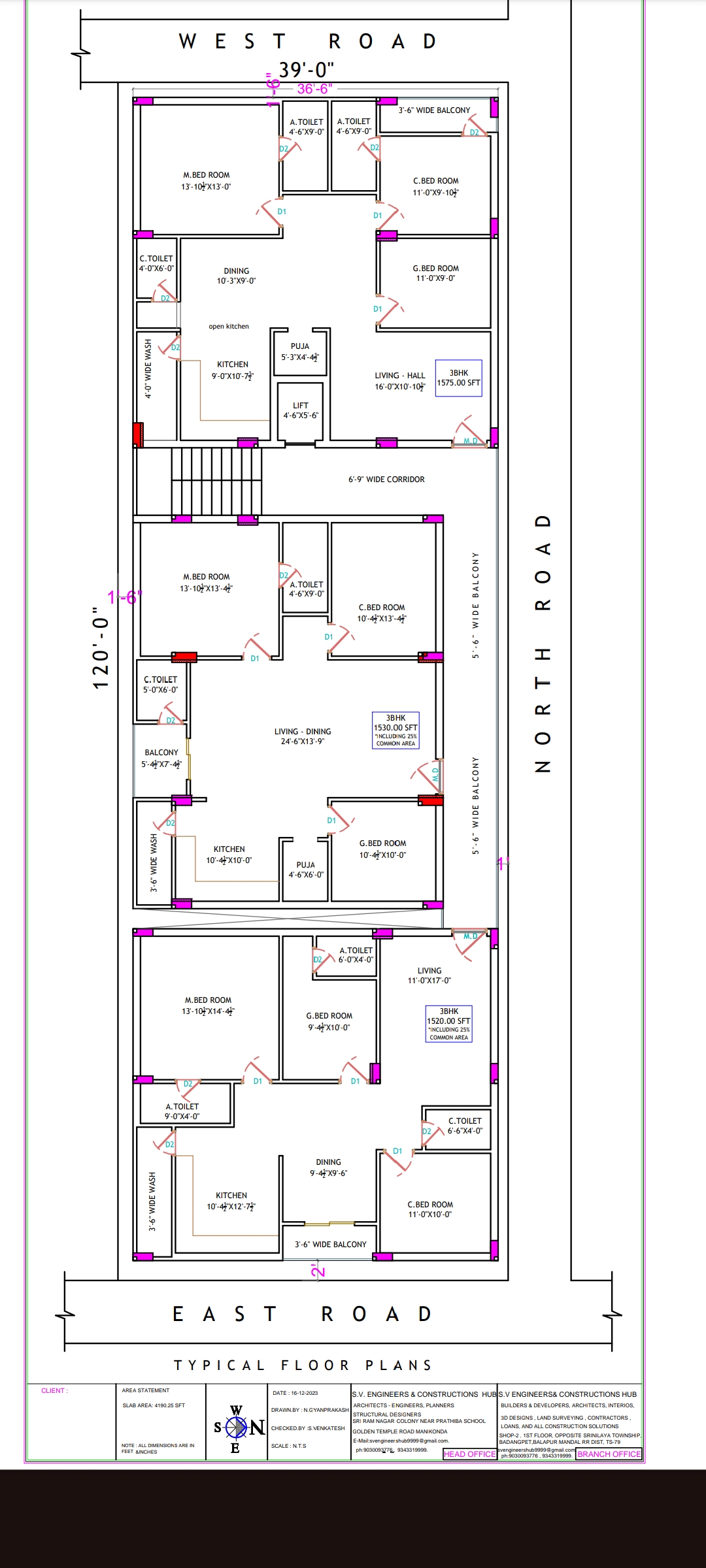 3 BHK + Pooja Room Builder Floor For Sale in Neknampur