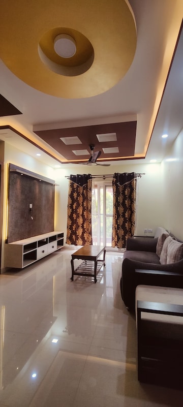 Living Room in 2 BHK Apartment at Vajram Elina, Thanisandra Main Road – for Rent