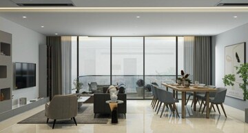 Living Room in 3 BHK Apartment at Lodha Palais, Kothrud – for Sale