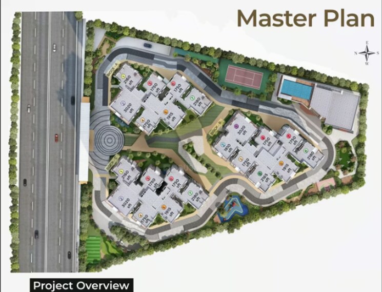 Master Plan, ramky-one-odyssey 3 Bedroom 1750 Sq.Ft. Apartment In Narsingi Hyderabad 8077548