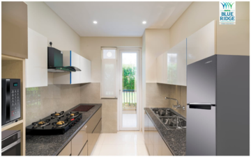Kitchen in 3 BHK Apartment at Motia Blue Ridge, Kishanpura – for Sale