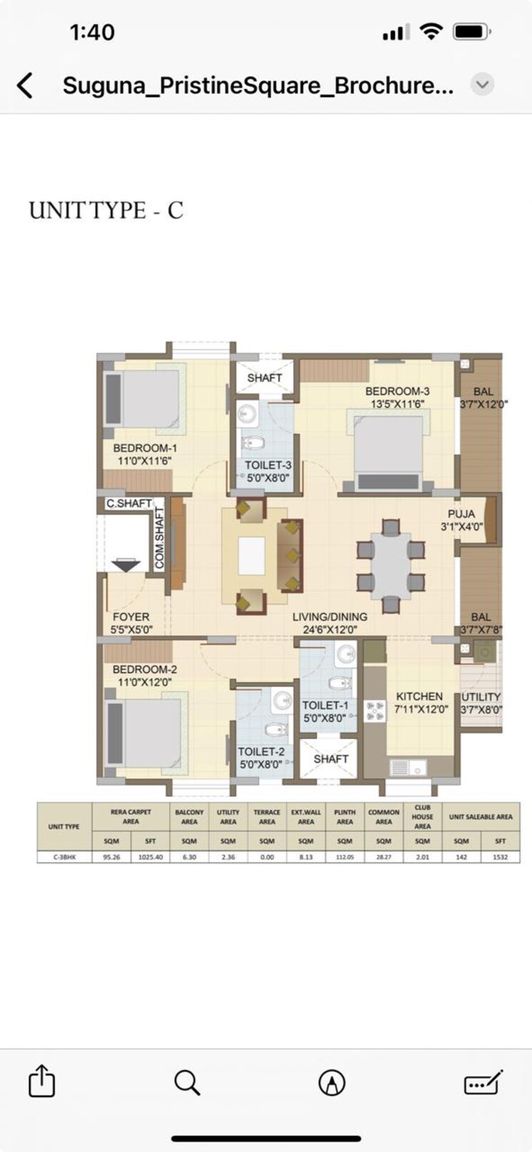 Floor Plan, suguna-pristine-square 2.5 Bedroom 1532 Sq.Ft. Apartment In Raja Rajeshwari Nagar Bangalore 8077798