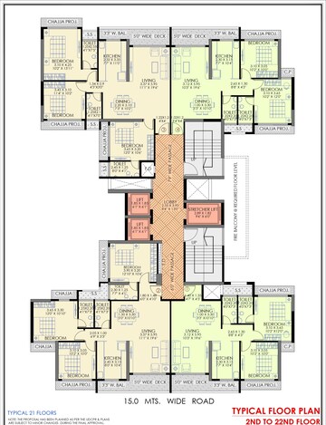 Floor Plan in 2 BHK Apartment at Sector 12 Kharghar – for Sale