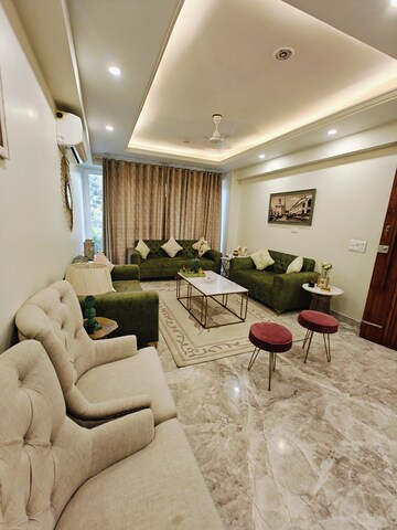 Living Room in 3 BHK Builder Floor at Ansal Sushant Lok I, Sector 43 – for Rent